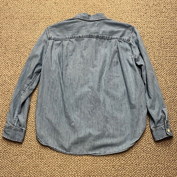 LOFT Light Blue Denim/Chambray Button Down Shirt - Picture 13 of 14